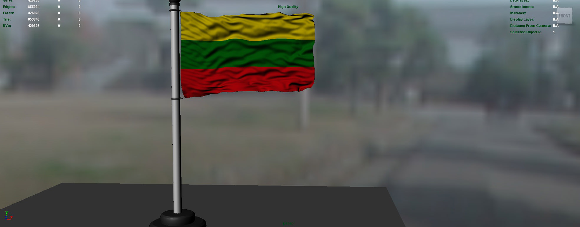 Lithuania Flag 3D model_1