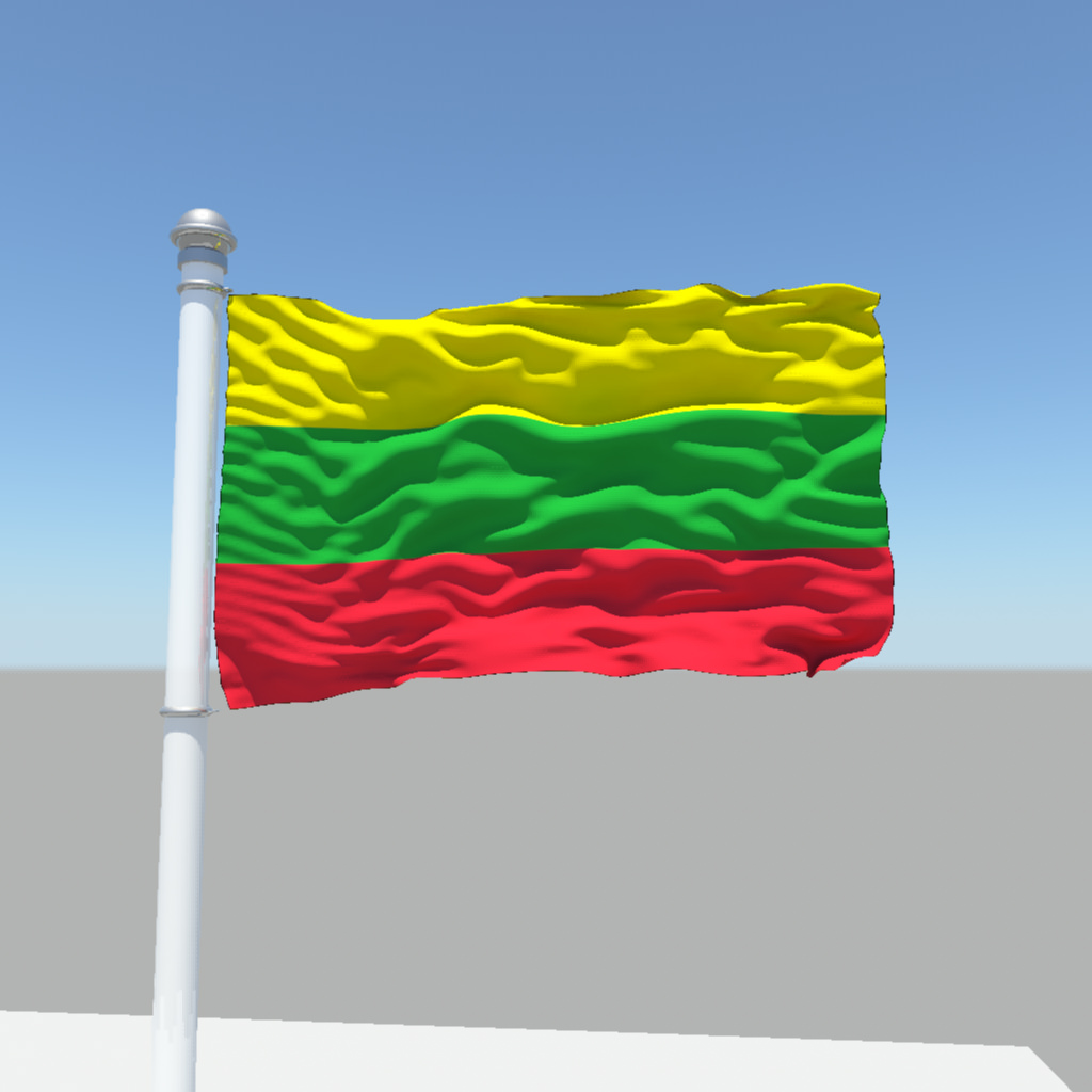Lithuania Flag 3D model_3