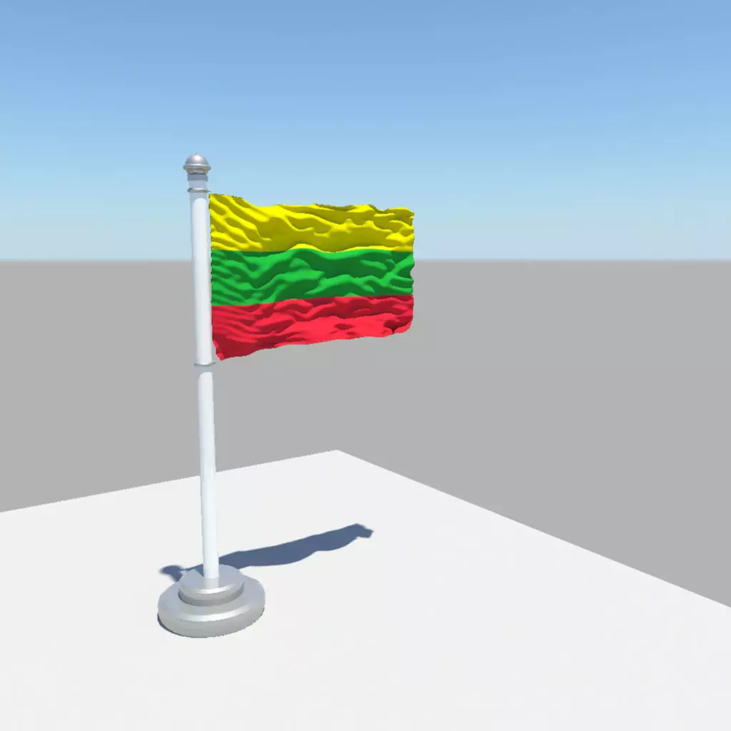 Lithuania Flag 3D model_0