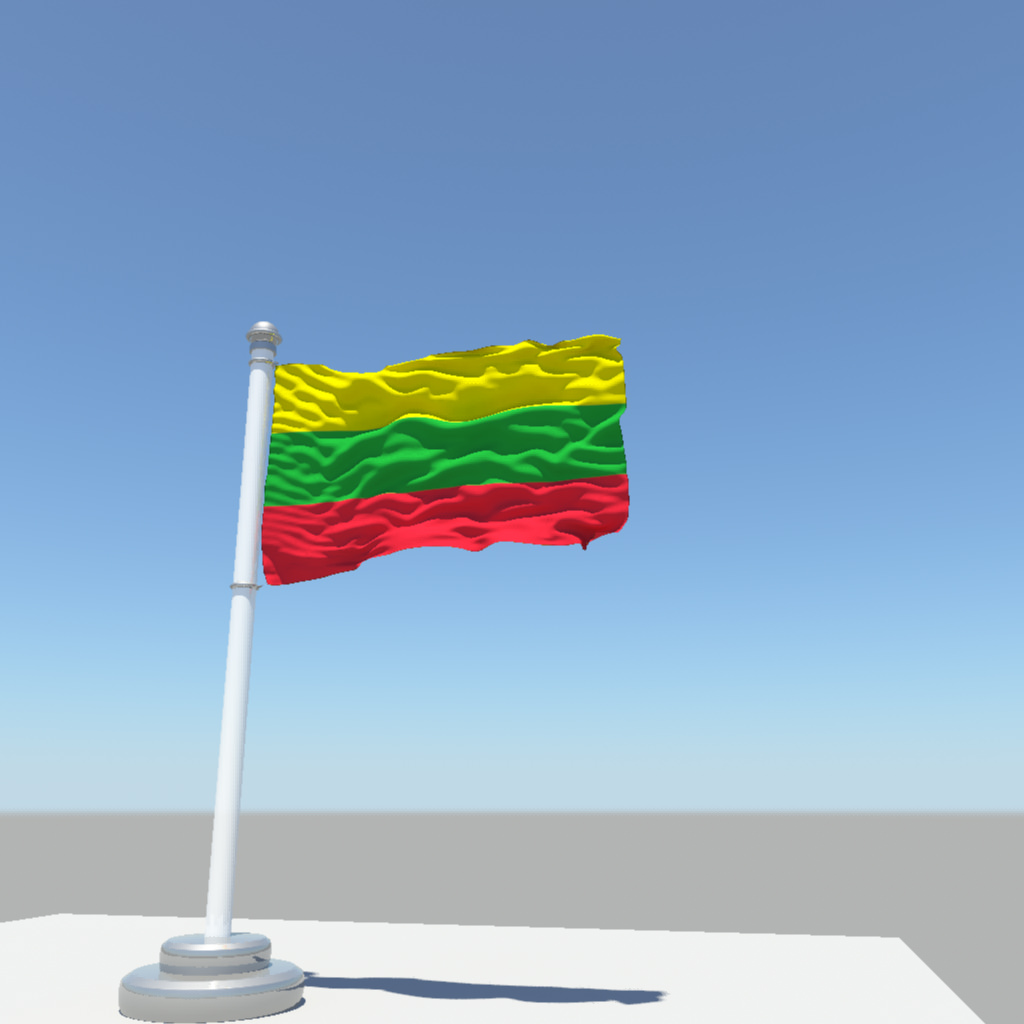 Lithuania Flag 3D model_2