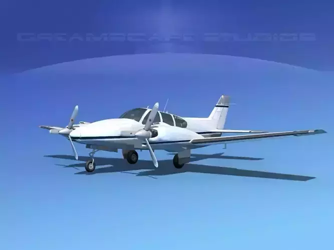 Beechcraft B55 Baron V23 3D model