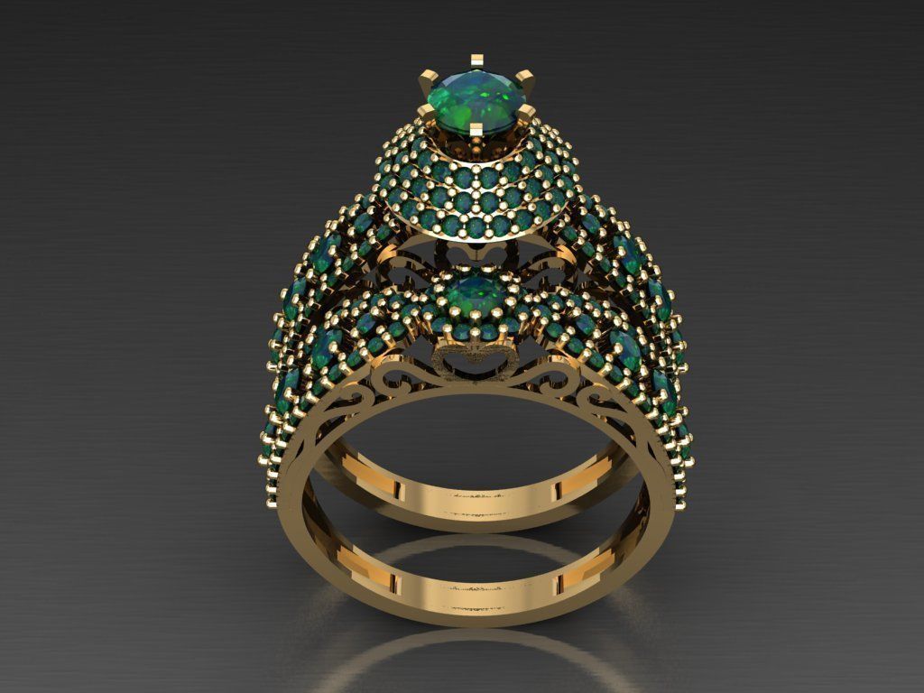 T0124- Diamond solitarie ring 3D print model_2