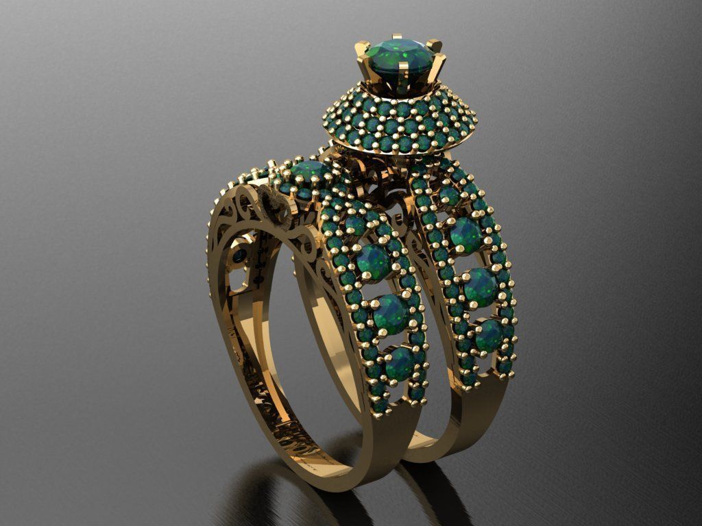 T0124- Diamond solitarie ring 3D print model_3