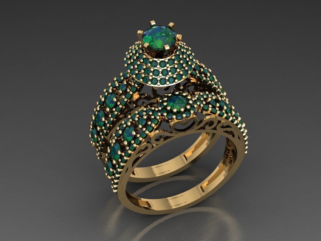 T0124- Diamond solitarie ring 3D print model_5