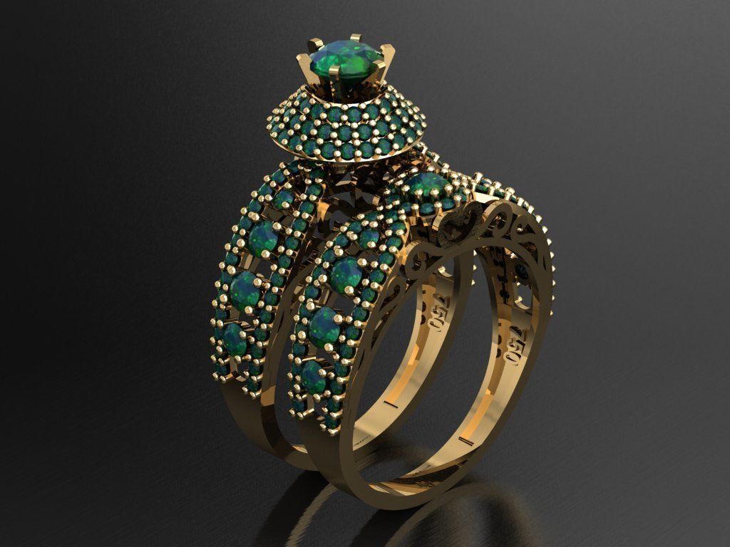 T0124- Diamond solitarie ring 3D print model_1