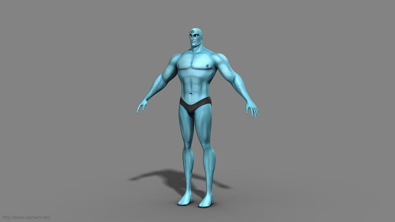 Mr Manhattan Rig - Legacy Free 3D model_10