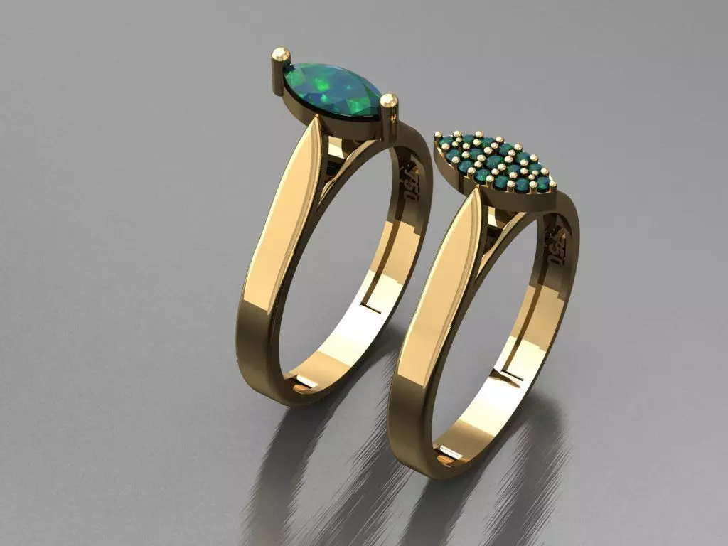 T126- Diamond solitarie ring 3D print model_0