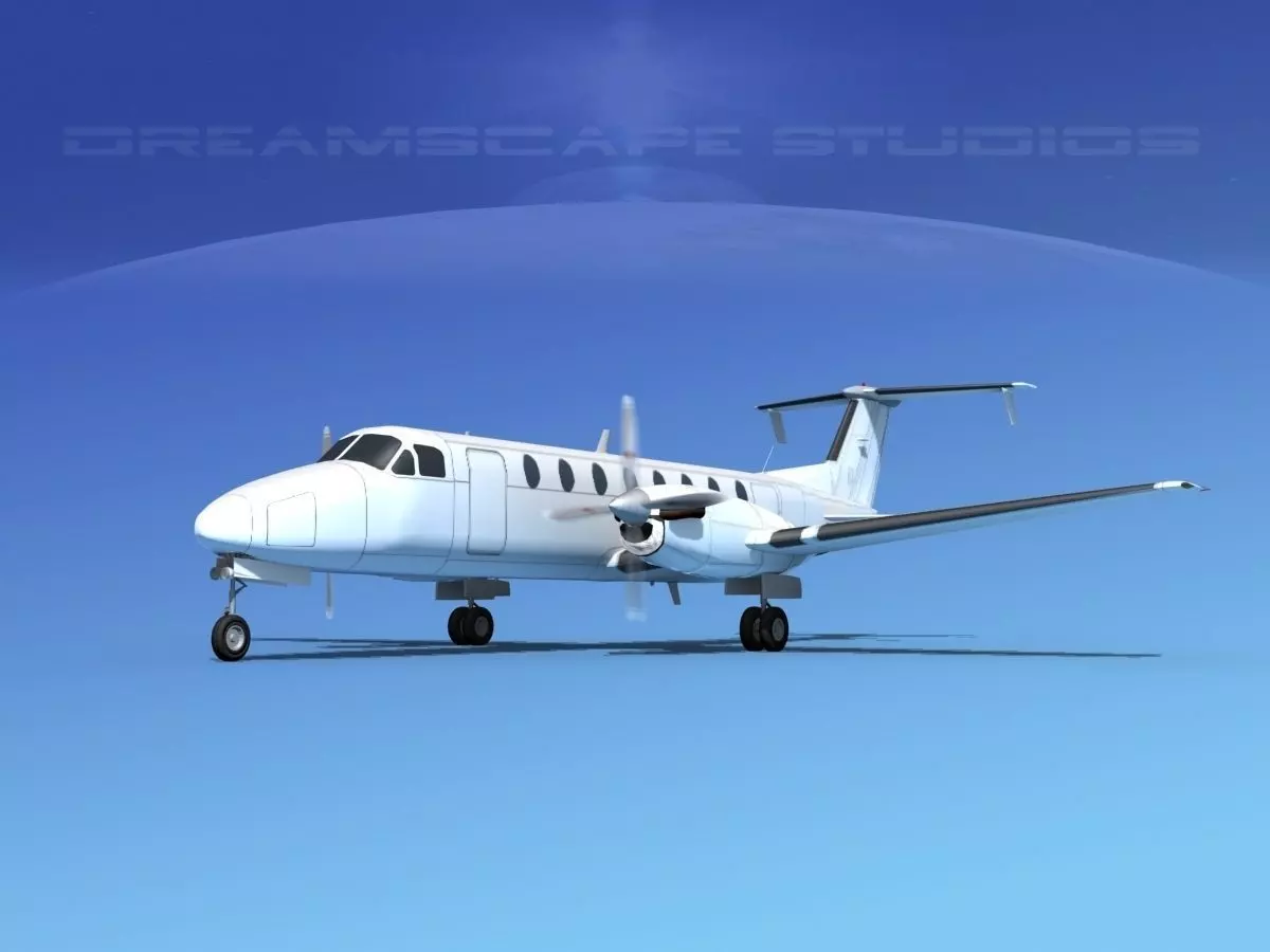 Beechcraft B1900C Unmarked 3D model_0
