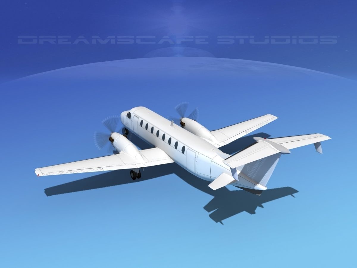 Beechcraft B1900C Unmarked 3D model_7