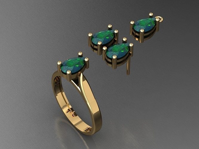 T129- Diamond solitarie ring 3D print model