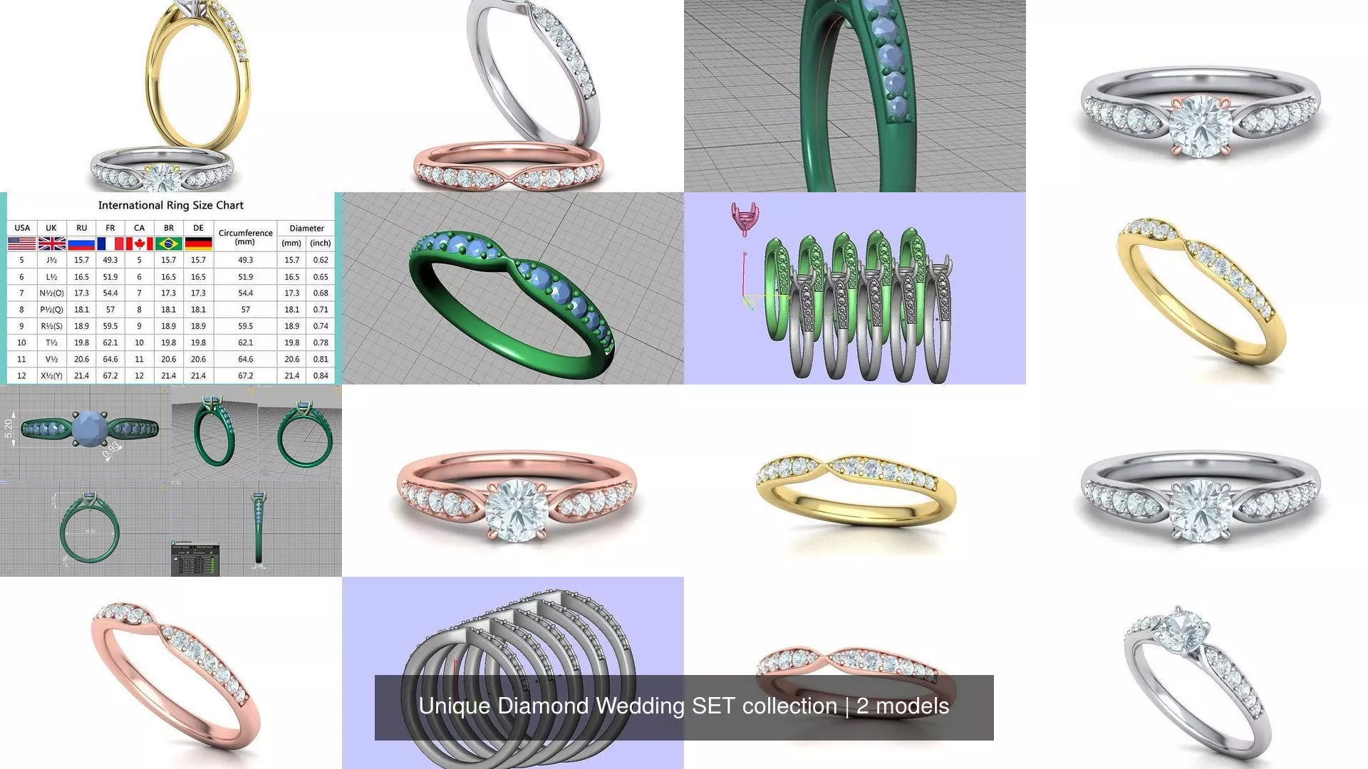 Unique Diamond Wedding SET collection _1