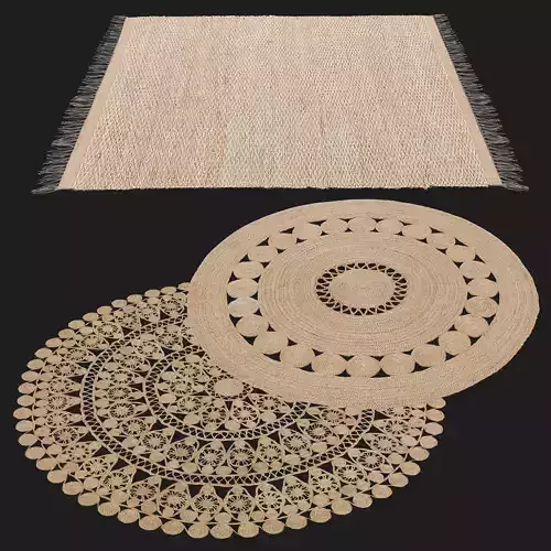 HM Home patterned jute rug and Ikea