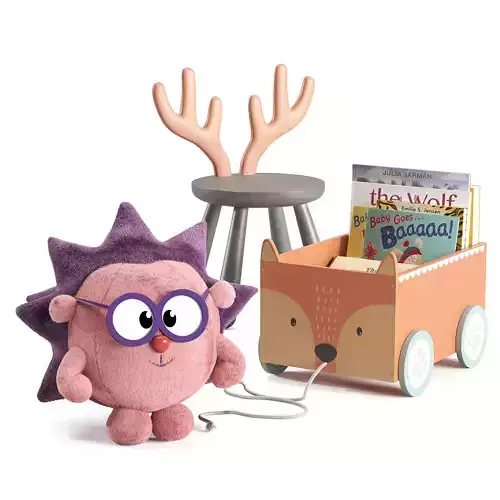 Set of toys and decoration for children room