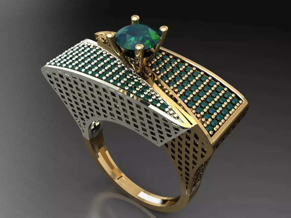 T144- Diamond solitarie ring 3D print model_0