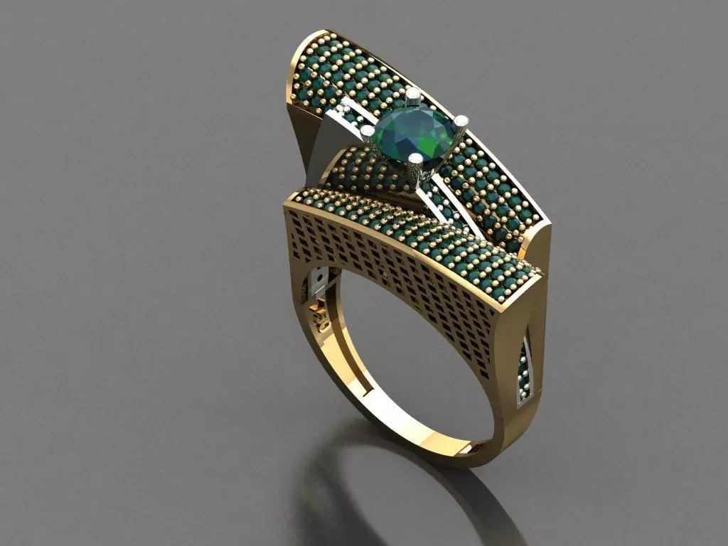 T146- Diamond solitarie ring 3D print model_0