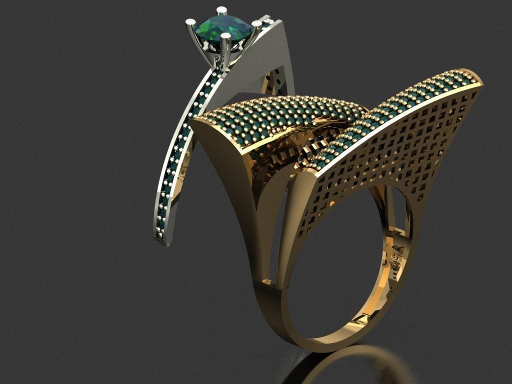 T146- Diamond solitarie ring 3D print model_6
