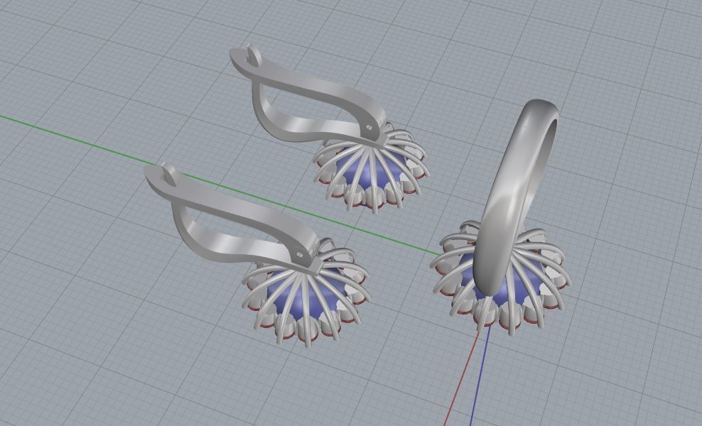 Ring and Earrings 04 3D print model_11