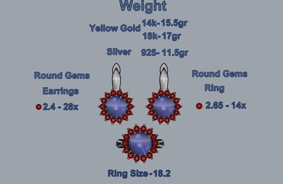 Ring and Earrings 04 3D print model_5