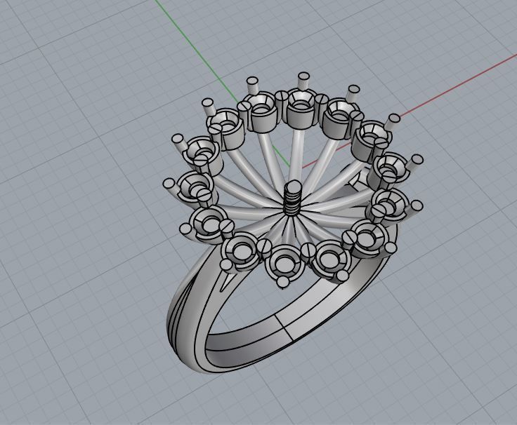 Ring and Earrings 04 3D print model_13