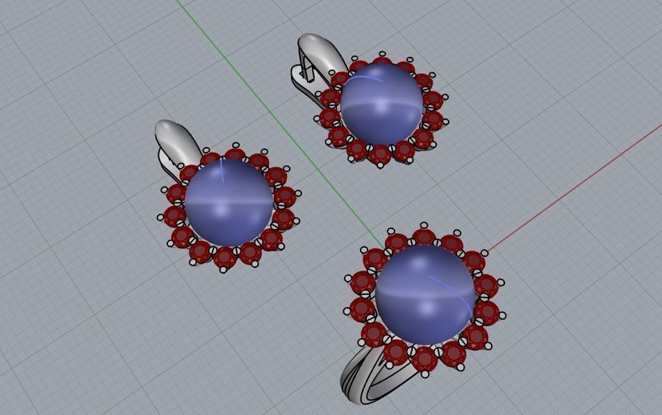 Ring and Earrings 04 3D print model_15