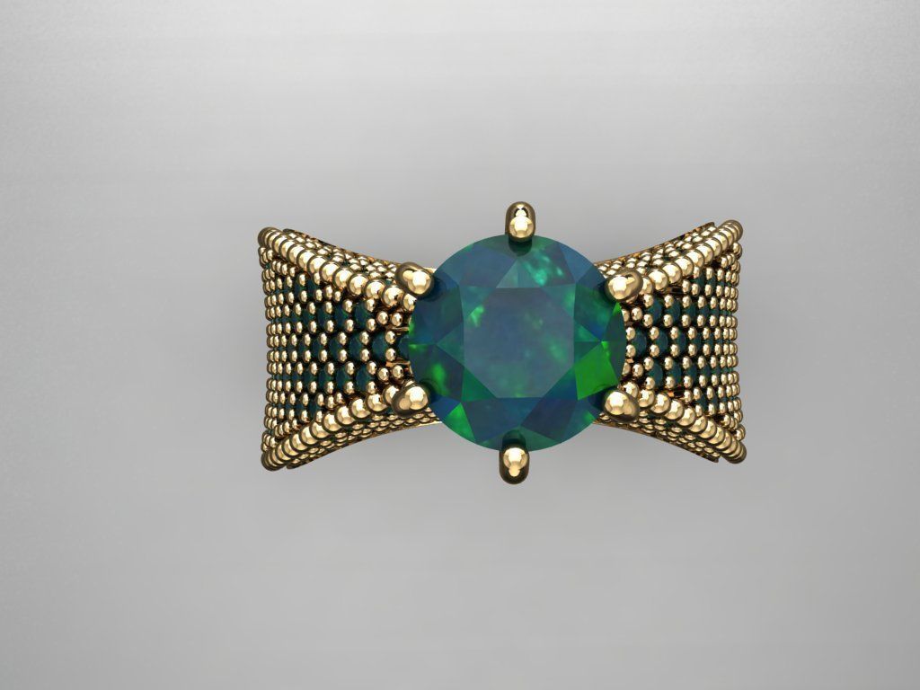 T148- Diamond solitarie ring 3D print model_3