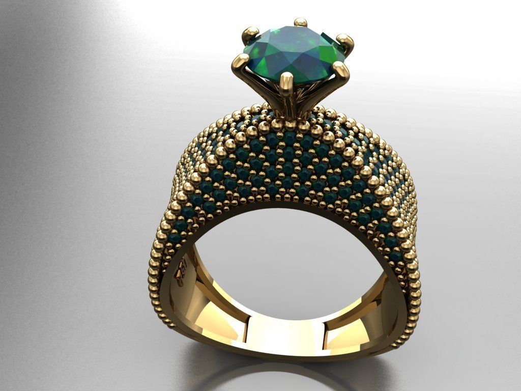 T148- Diamond solitarie ring 3D print model_4
