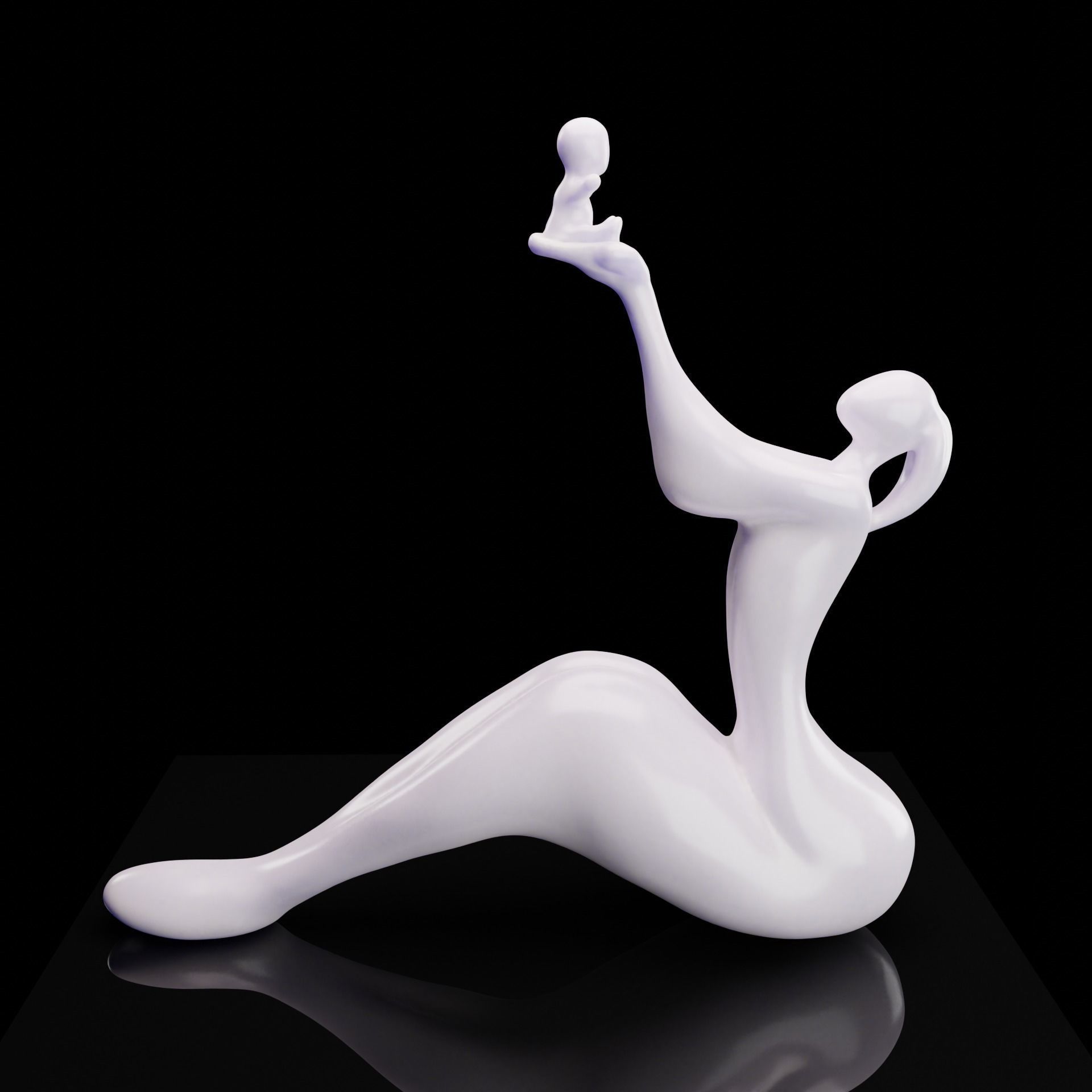 figurine mother and child 3D print model_6