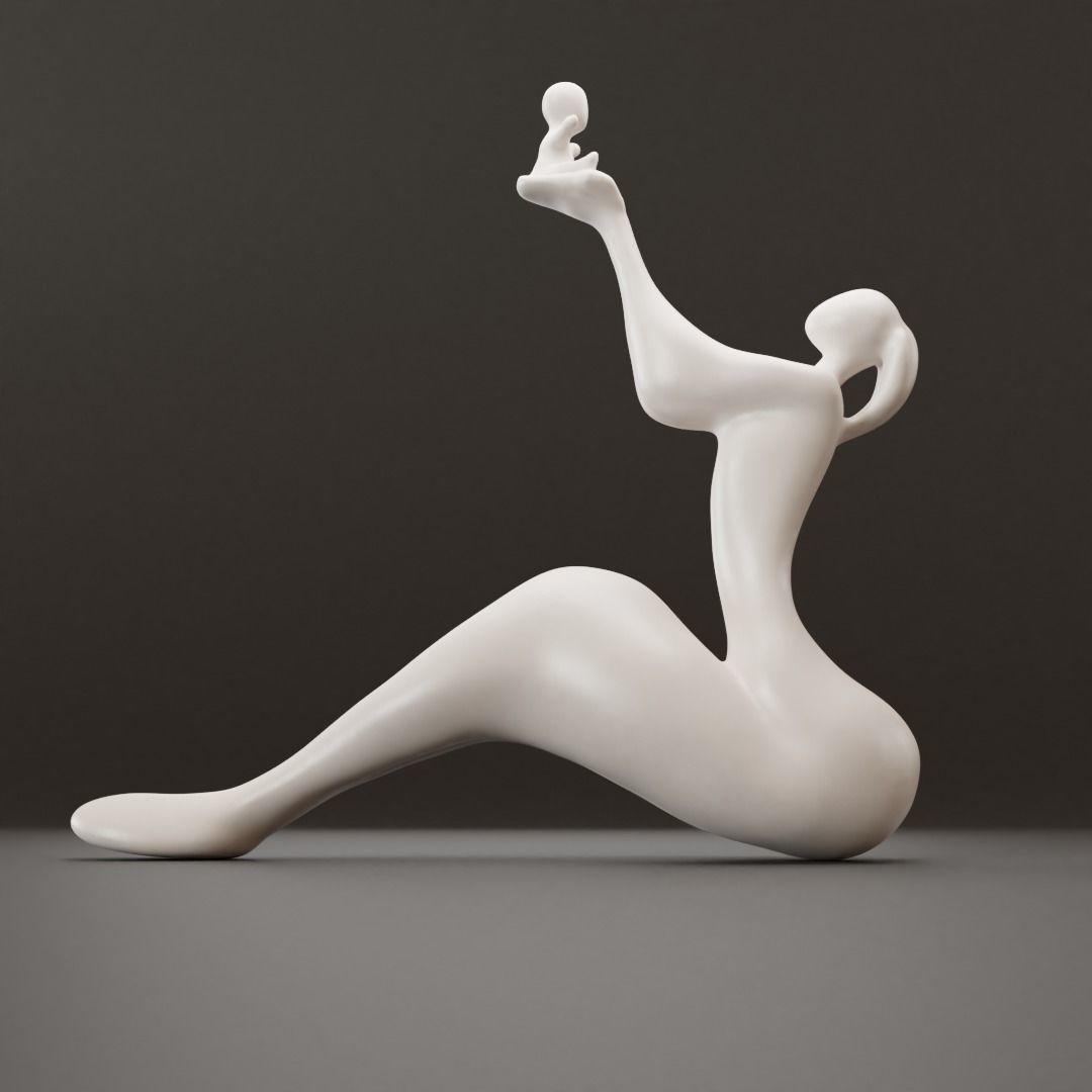 figurine mother and child 3D print model_13