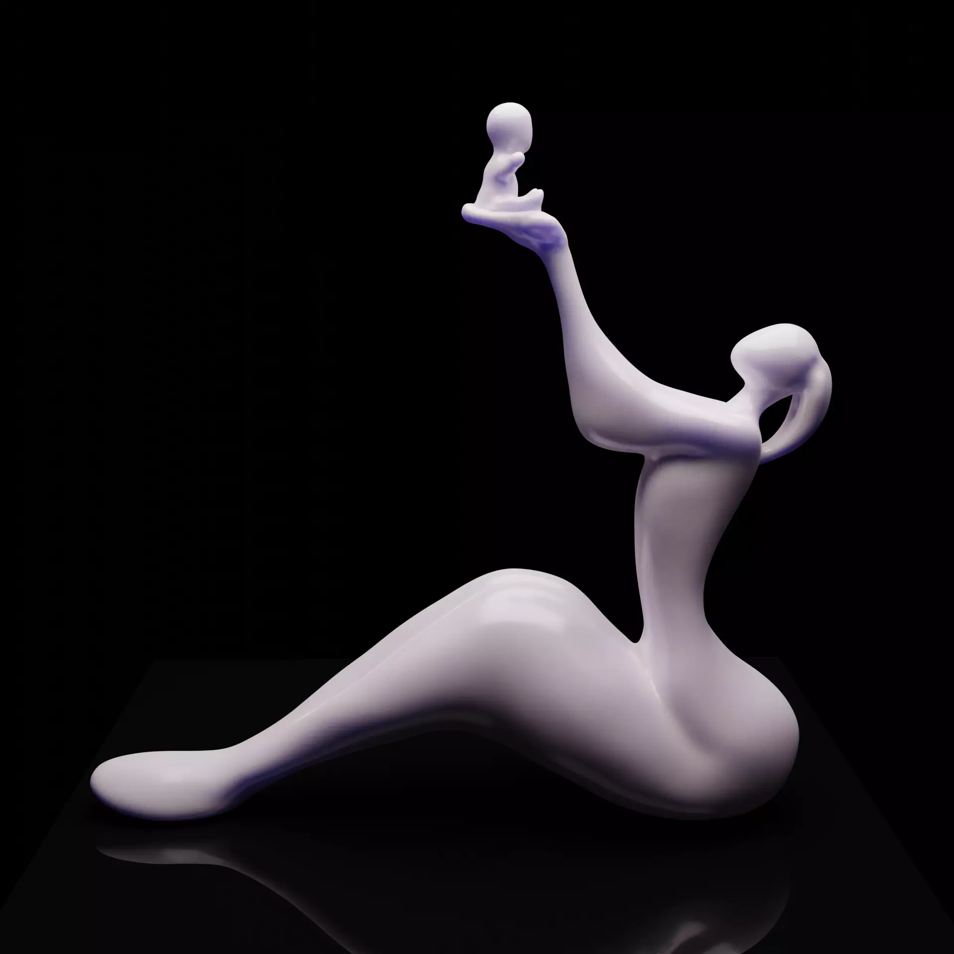 figurine mother and child 3D print model_0