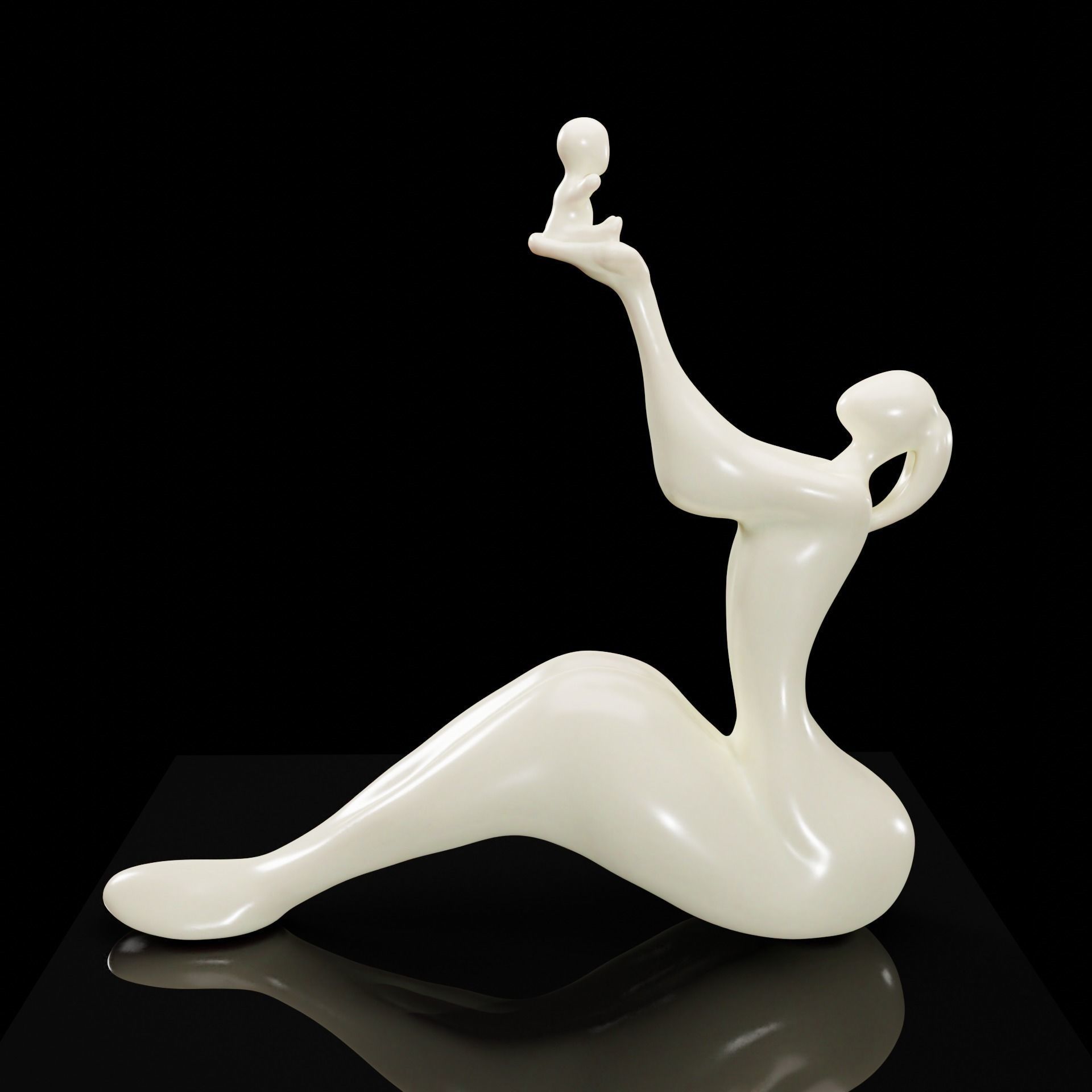 figurine mother and child 3D print model_7