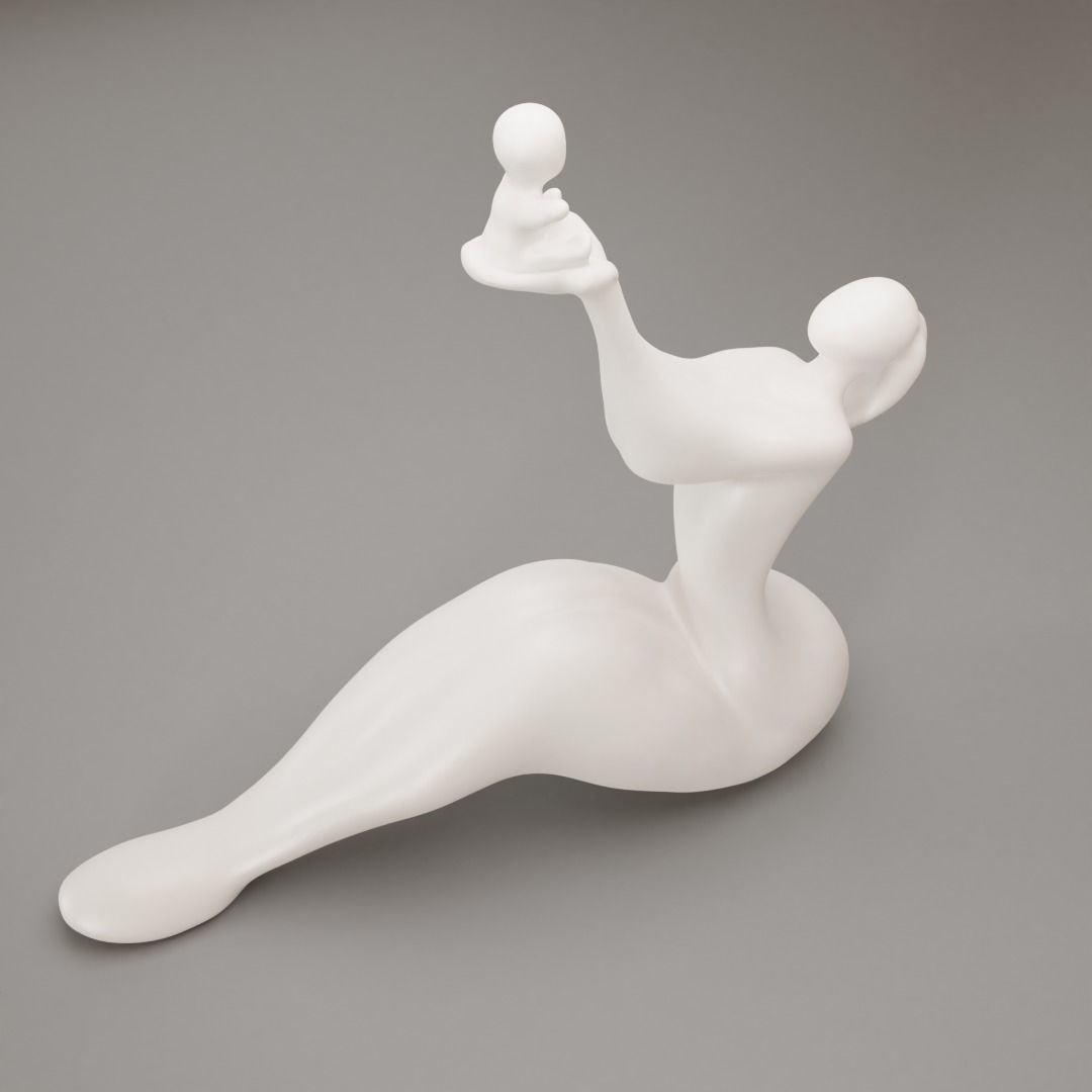 figurine mother and child 3D print model_11