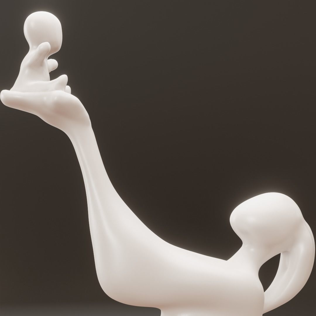 figurine mother and child 3D print model_5