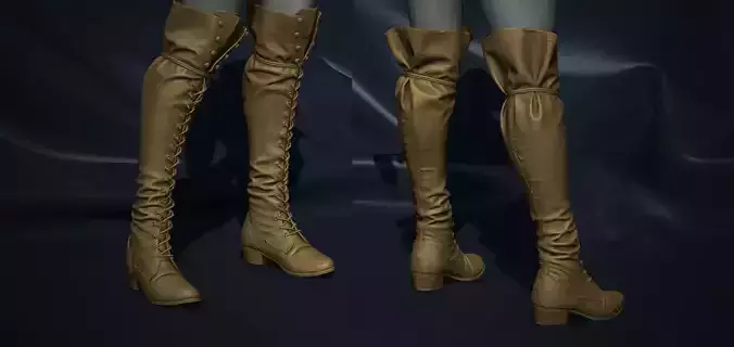  Super detailed vintage boots 3D print model
