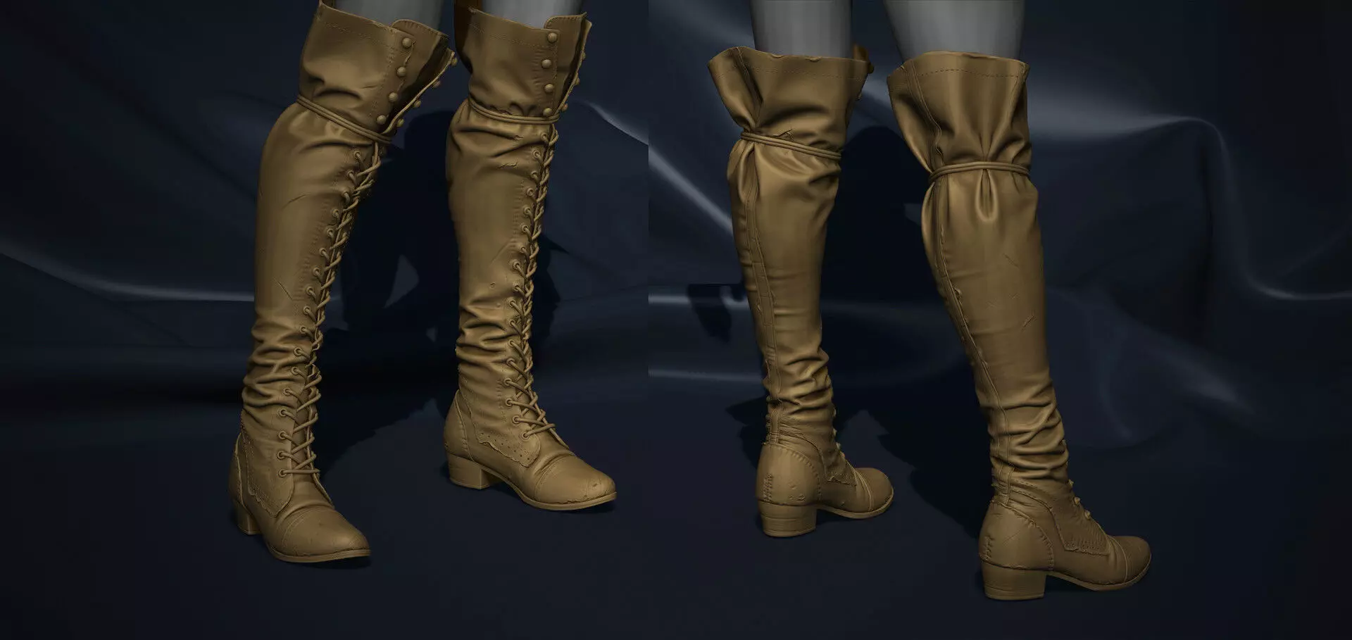  Super detailed vintage boots 3D print model_0