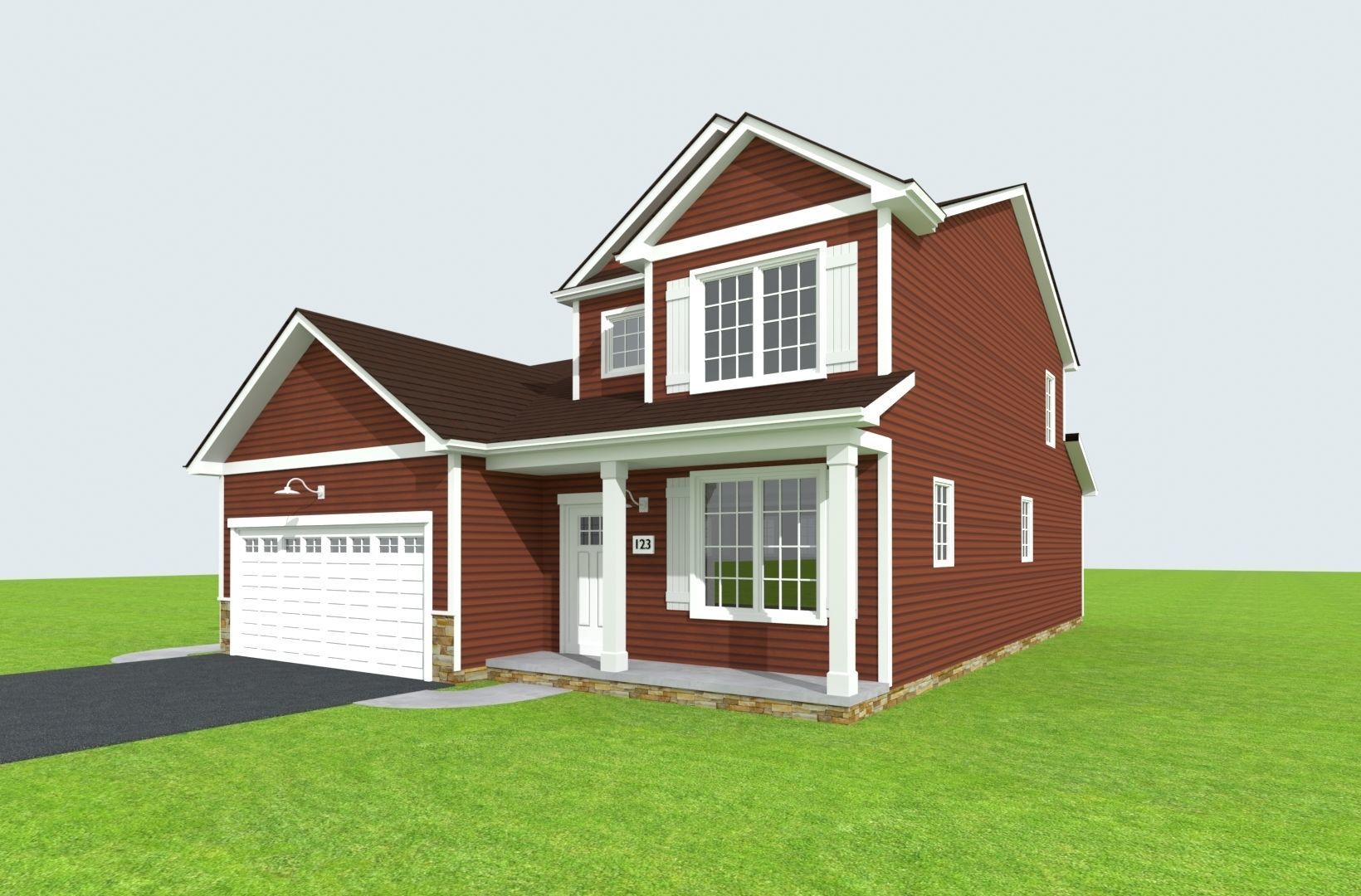 Cape Cod House 29 3D model_1