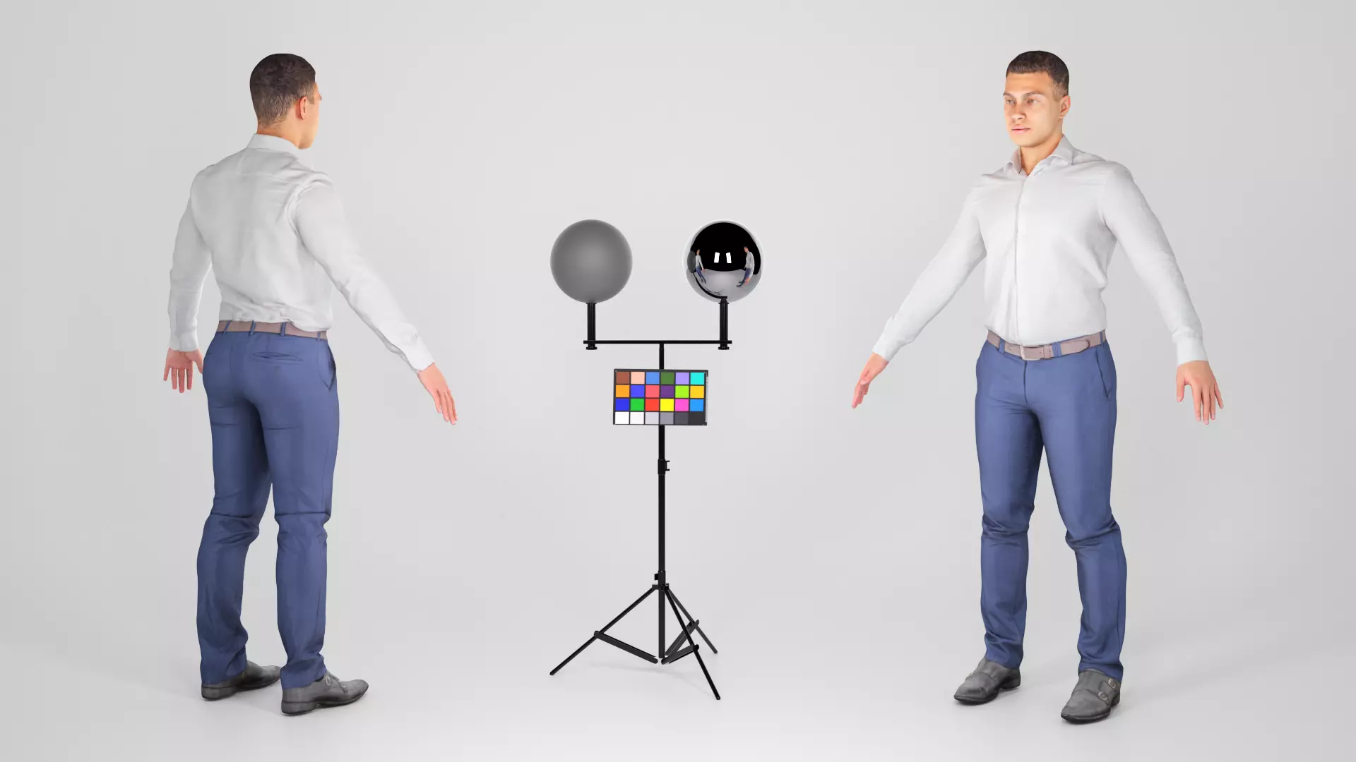 Handsome man in office style ready for animation 177 Low-poly 3D model_0