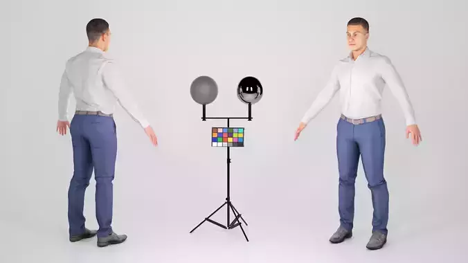 Handsome man in office style ready for animation 177 Low-poly 3D model