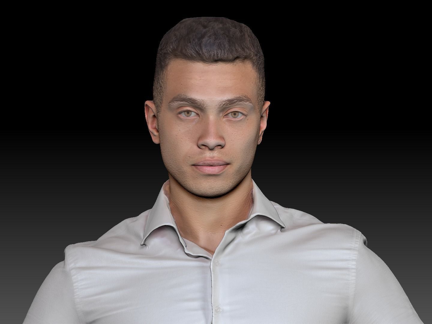 Handsome man in office style ready for animation 177 Low-poly 3D model_6