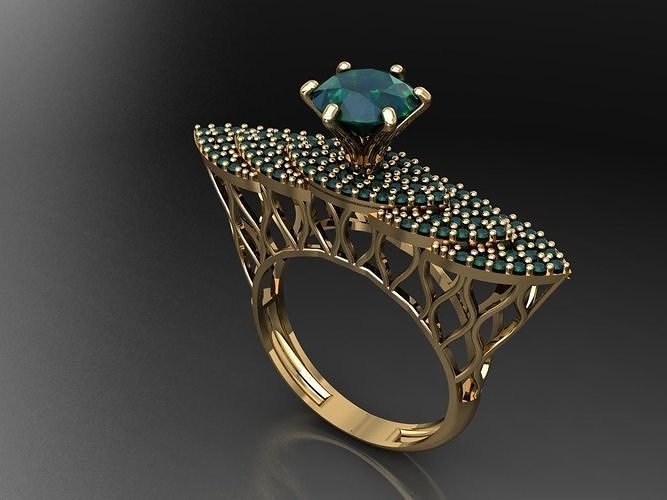T156- Diamond  solitarie ring 3D print model