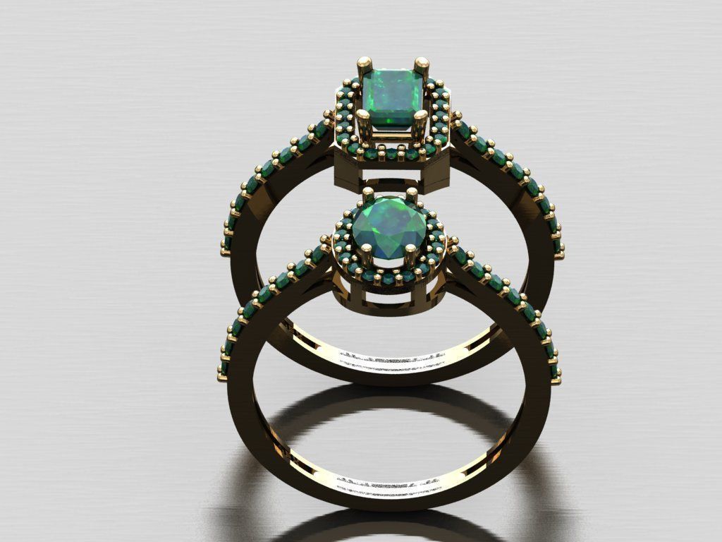 T159- Diamond solitarie ring 3D print model_5