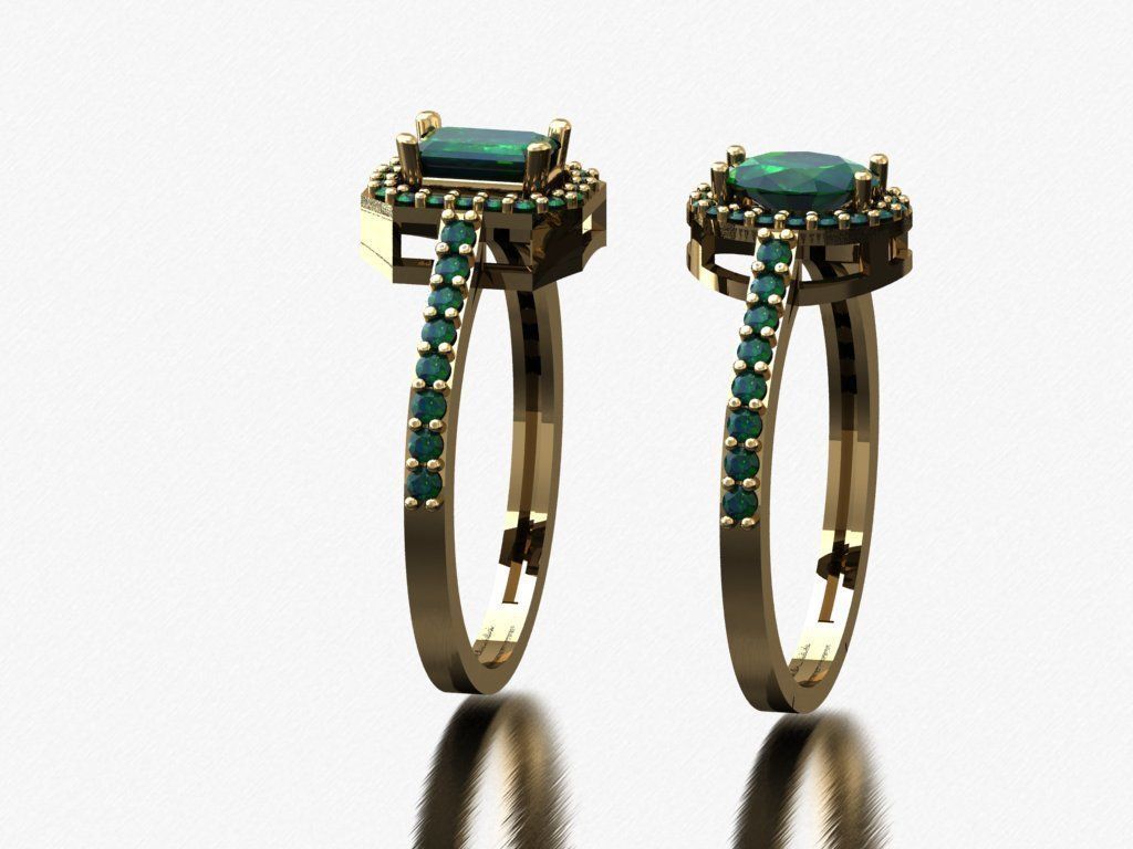 T159- Diamond solitarie ring 3D print model_3