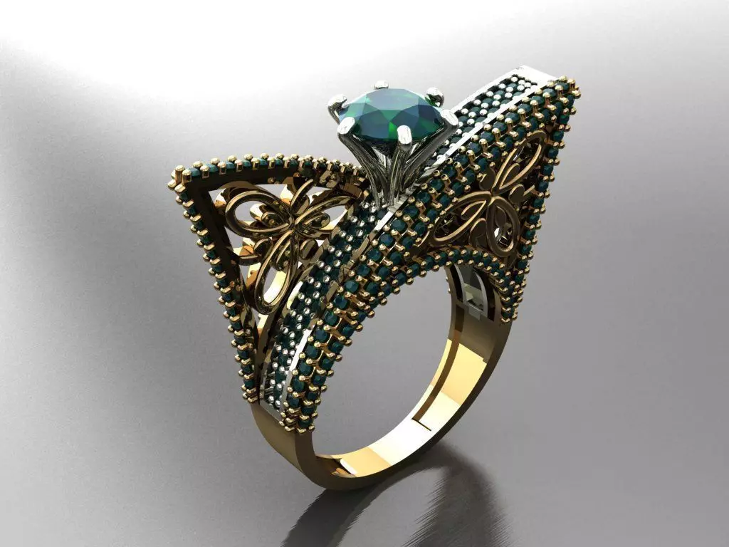 T161- Diamond solitarie ring 3D print model_0