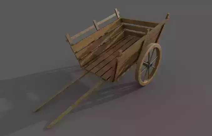 carriage vintage low poly