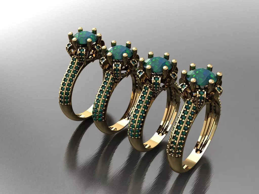 T0163- Diamond solitarie ring 3D print model