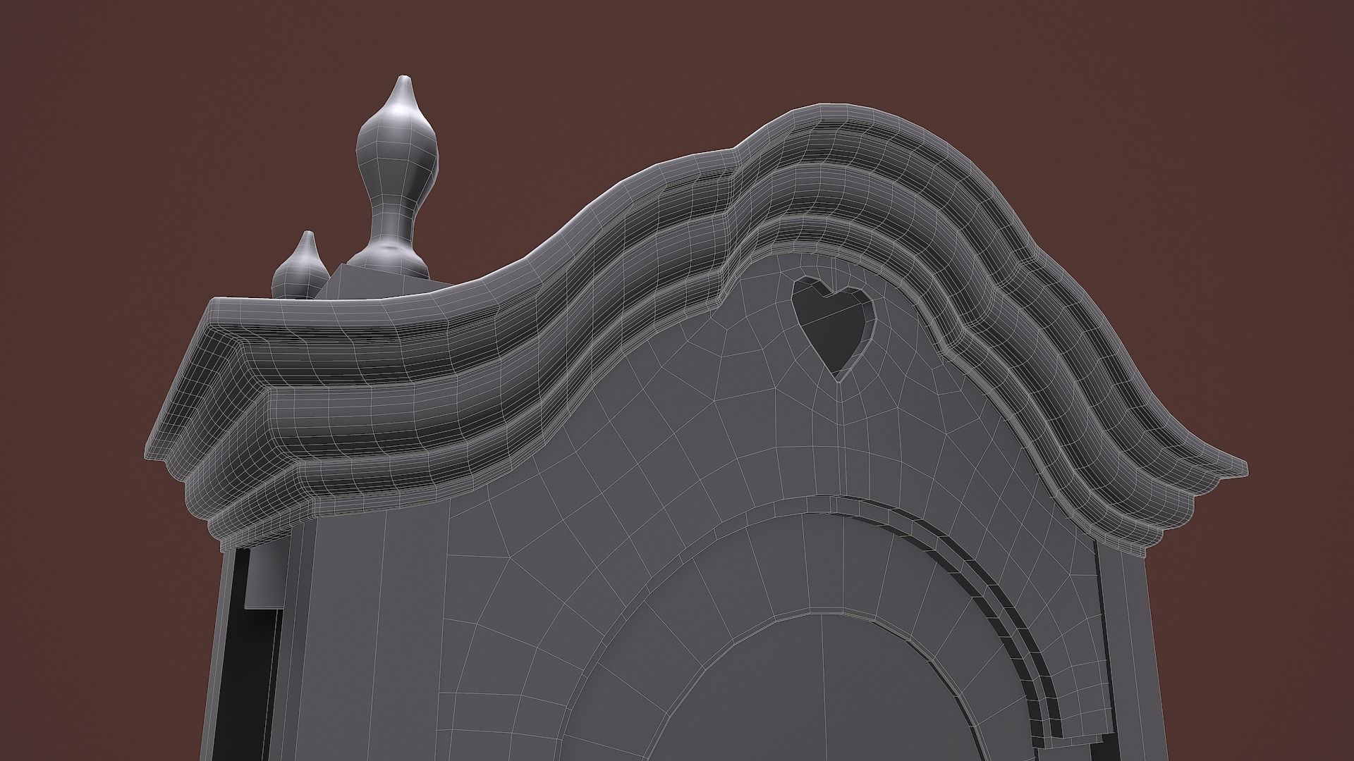 Rigged Grandfather Clock Low-poly 3D model_24