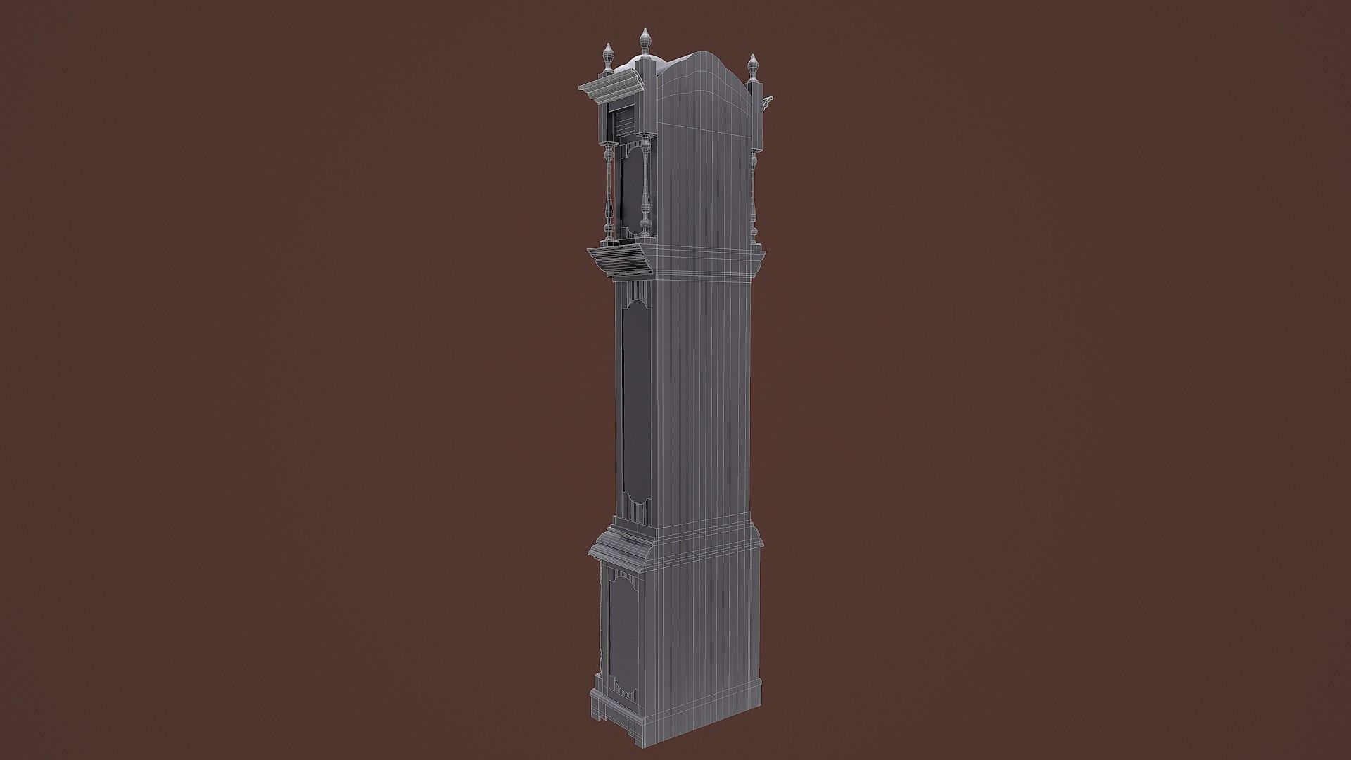Rigged Grandfather Clock Low-poly 3D model_16