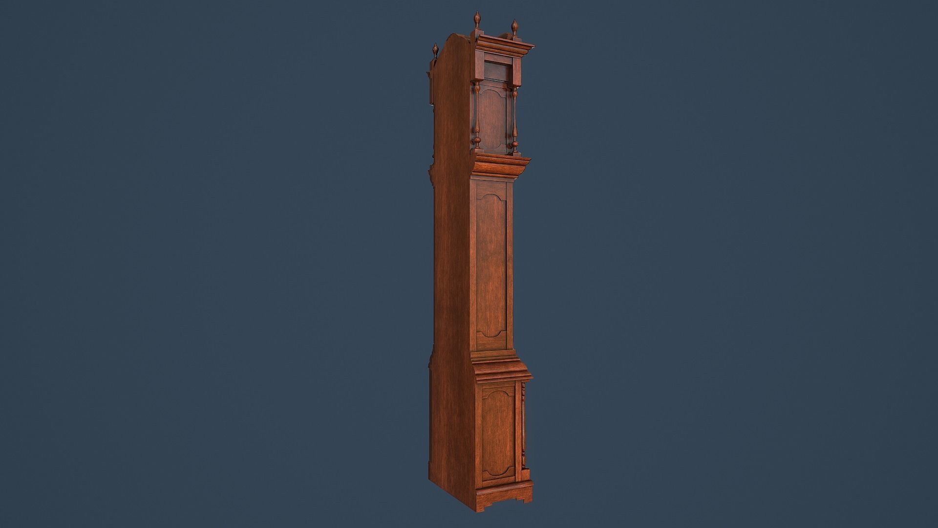 Rigged Grandfather Clock Low-poly 3D model_7