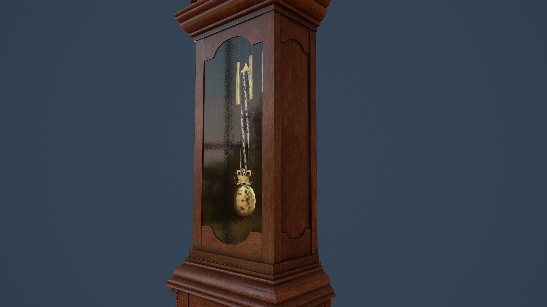 Rigged Grandfather Clock Low-poly 3D model_5