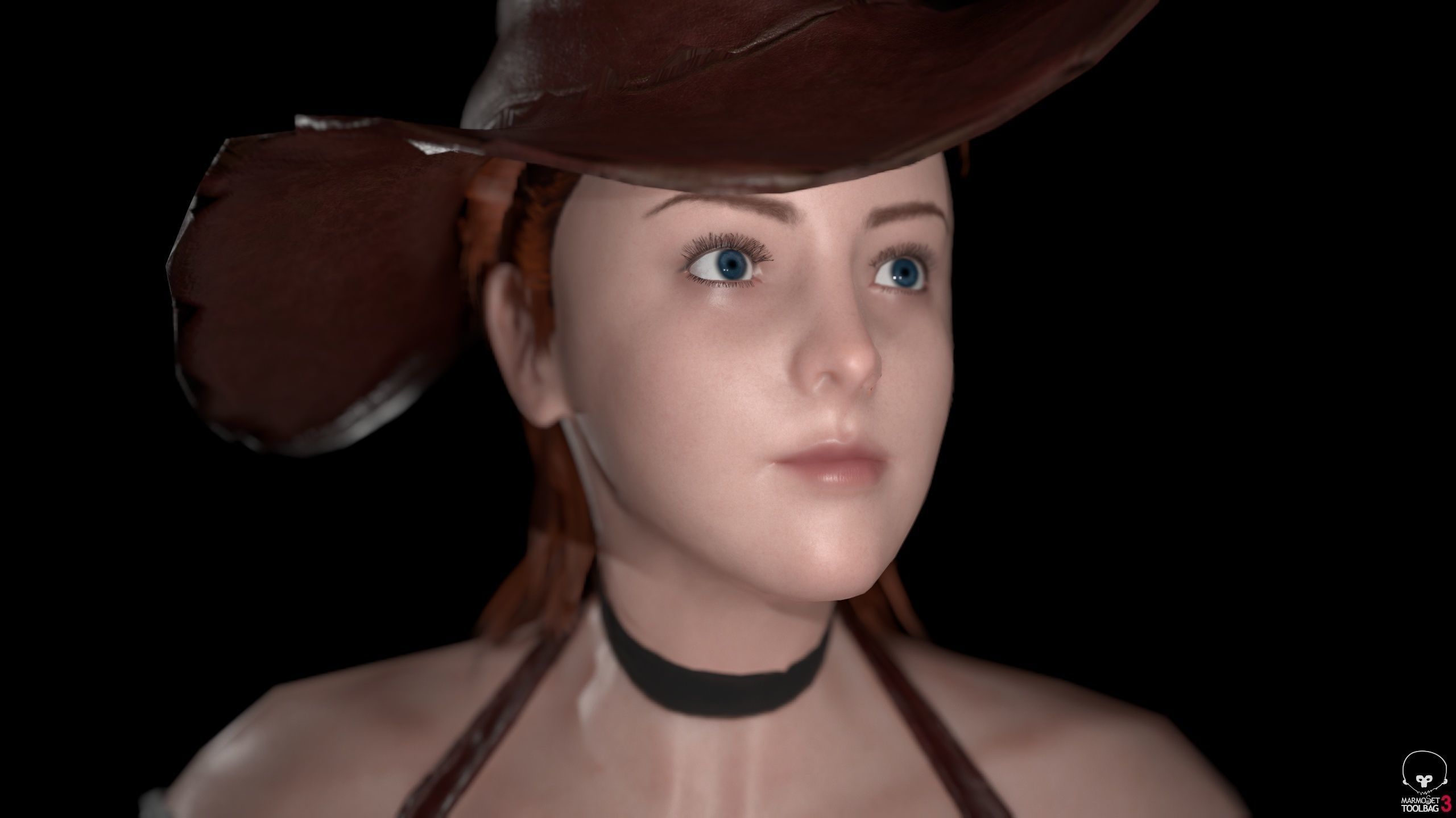 Pirate Girl Game Ready Character model Low-poly 3D model_30