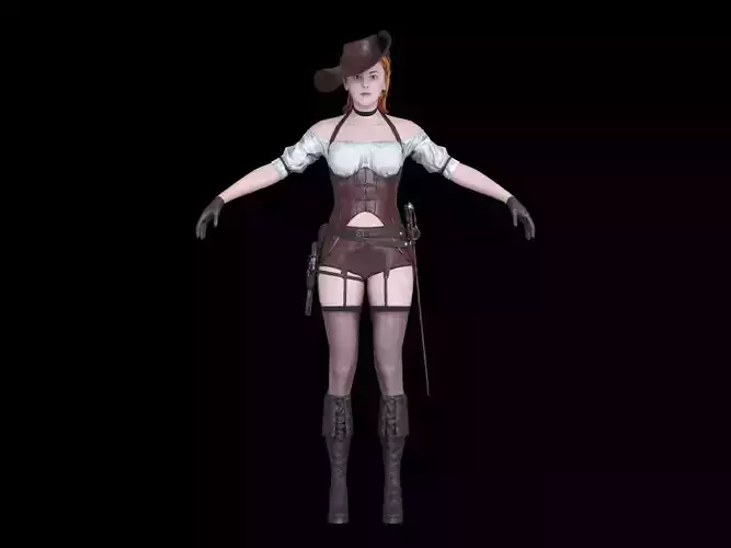 Pirate Girl Game Ready Character model